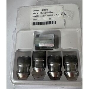 Mopar Wheel Lock Kit 14mm x‎ 1.5 Lug Nut Set Chrome 04755404AA NWT
